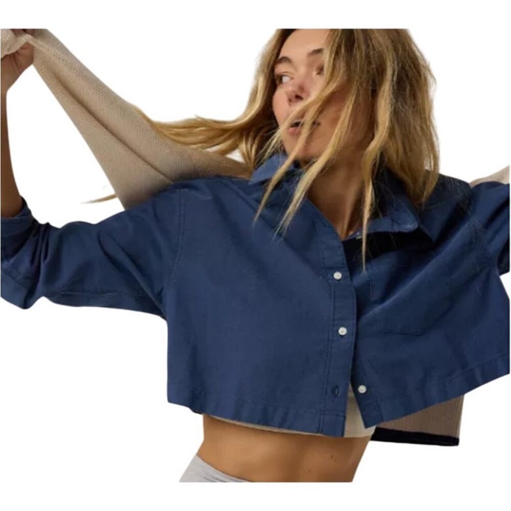 Aerie Crop Button Down Shirt